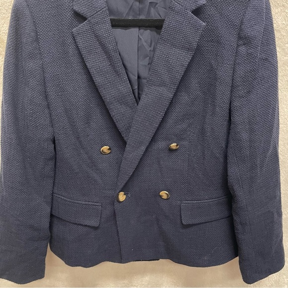 Ann Taylor women’s double breasted blazer jacket navy blue size 12 - Picture 6 of 8
